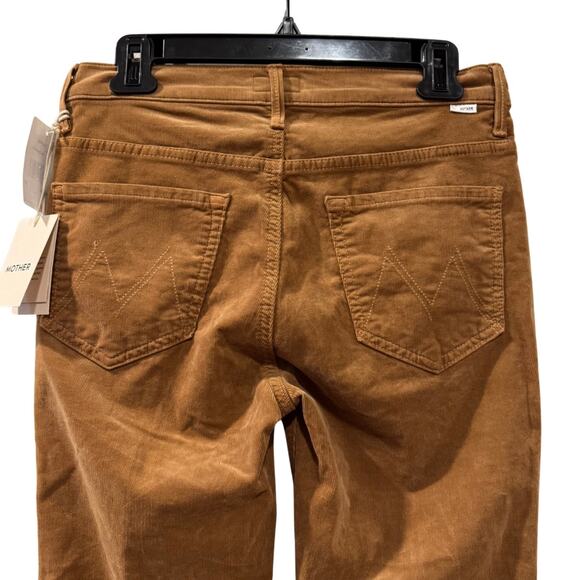 NWT Mother The Weekender High Rise Flare Corduroy Pants Tobacco Brown Size 28 - Picture 5 of 10